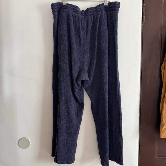 DAILY PRACTICE Anthropologie | Dark Purple Textured Wide Leg Ankle Pants | XL - Picture 2 of 7